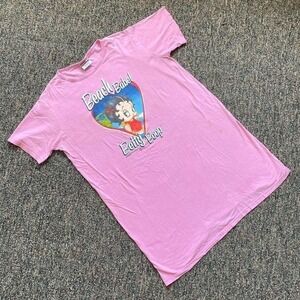 Vintage Betty Boop Beach Babe Pink Graphic T-Shirt One Size Seasons Best Cotton